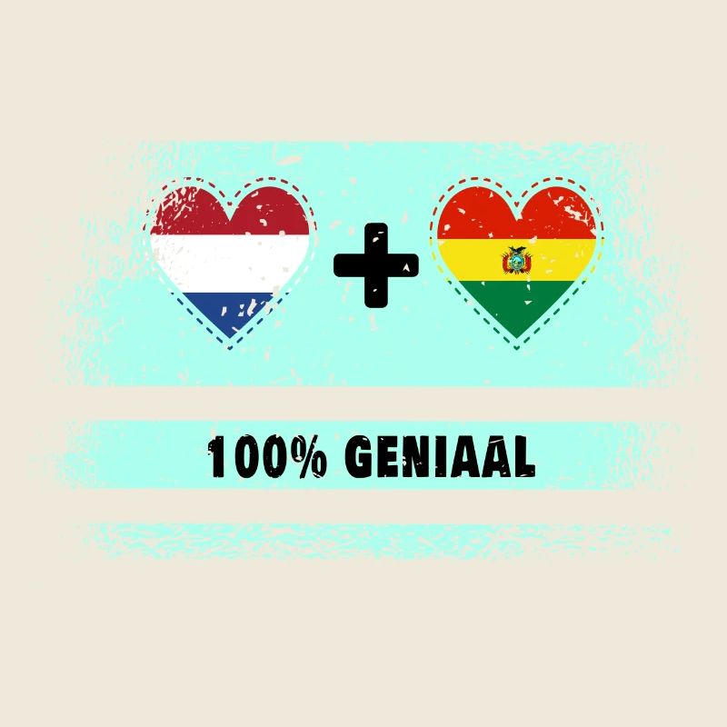 Drapeau 100% Genius de la Bolivie et des Pays-Bas