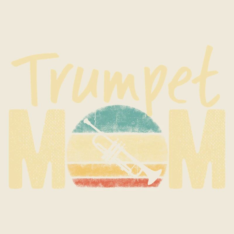 Trompete Mama Retro Vintage Marching Band Design