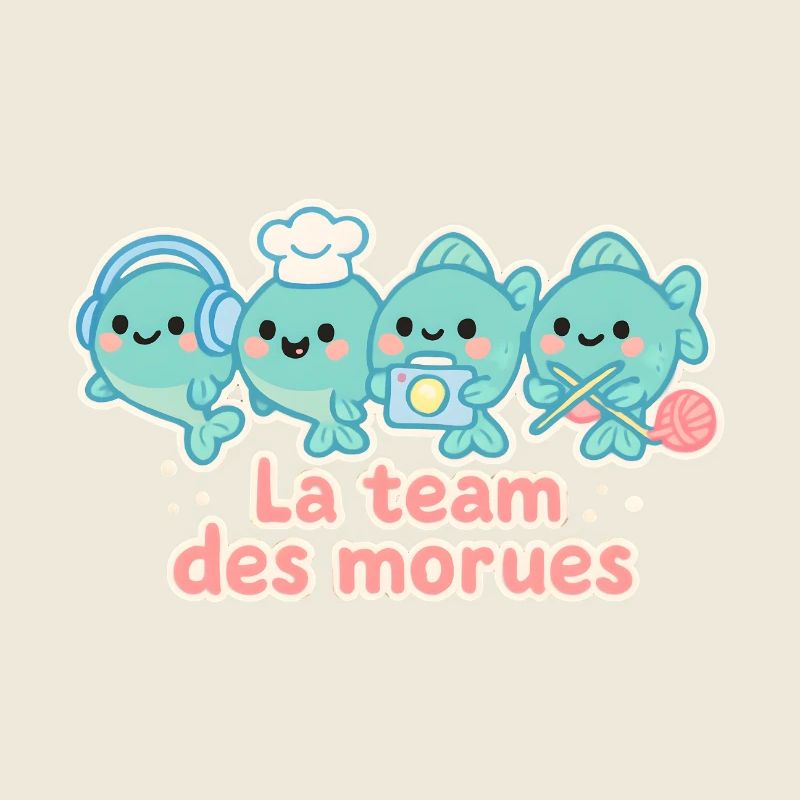 The team of cod nautical mascots