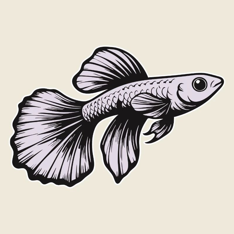 White Guppy Design – Aquarium Fish