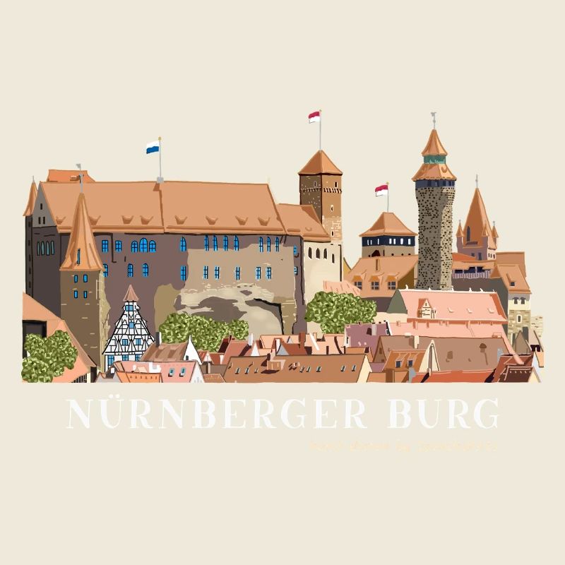 Dessin à la main du château de Nuremberg