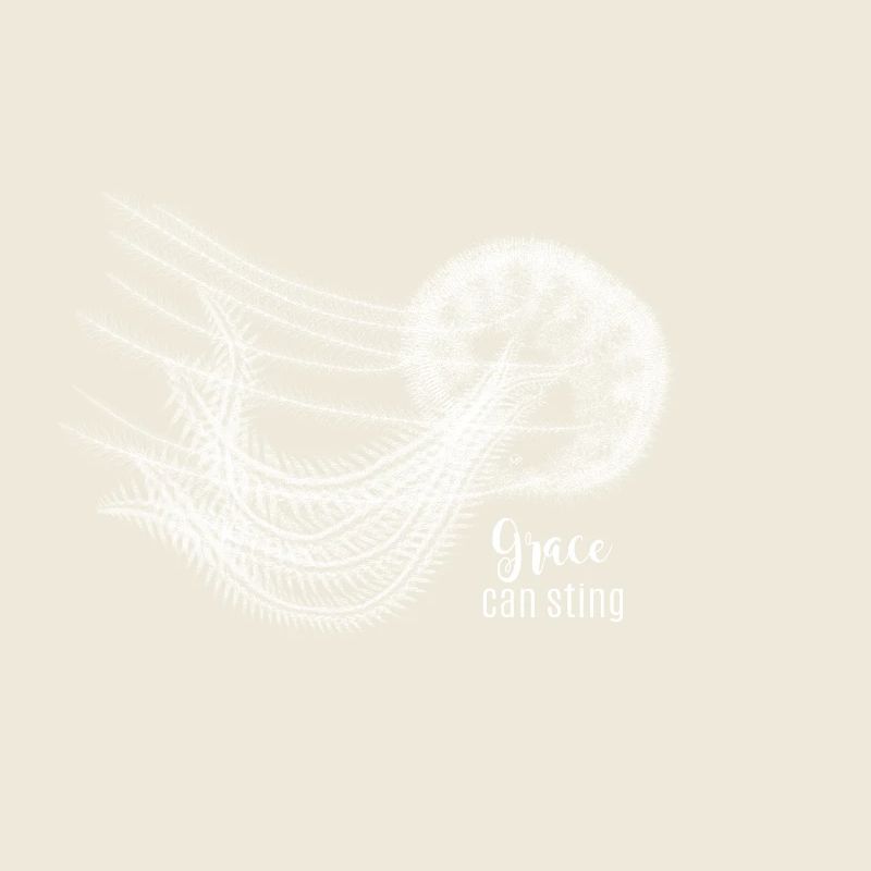 Grace Can Sting – Elegant Jellyfish in White
