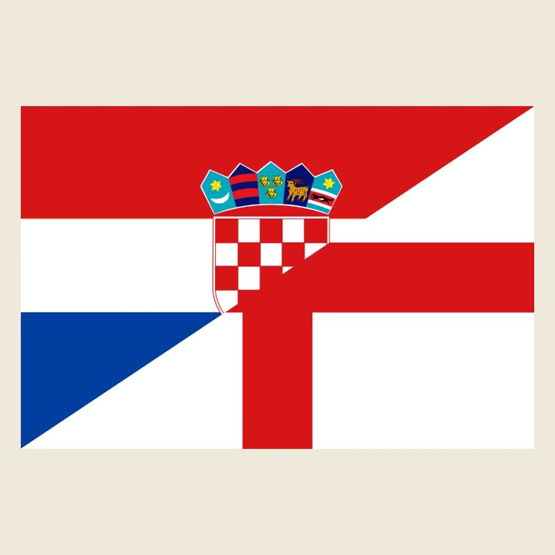 Drapeau de Croatie et Angleterre
