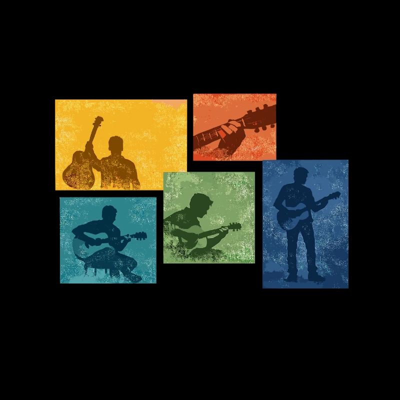 Silhouette de guitare grunge