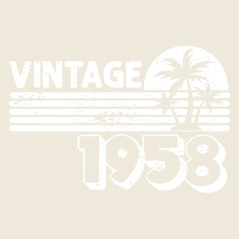 Vintage 1958 Palm Sunset