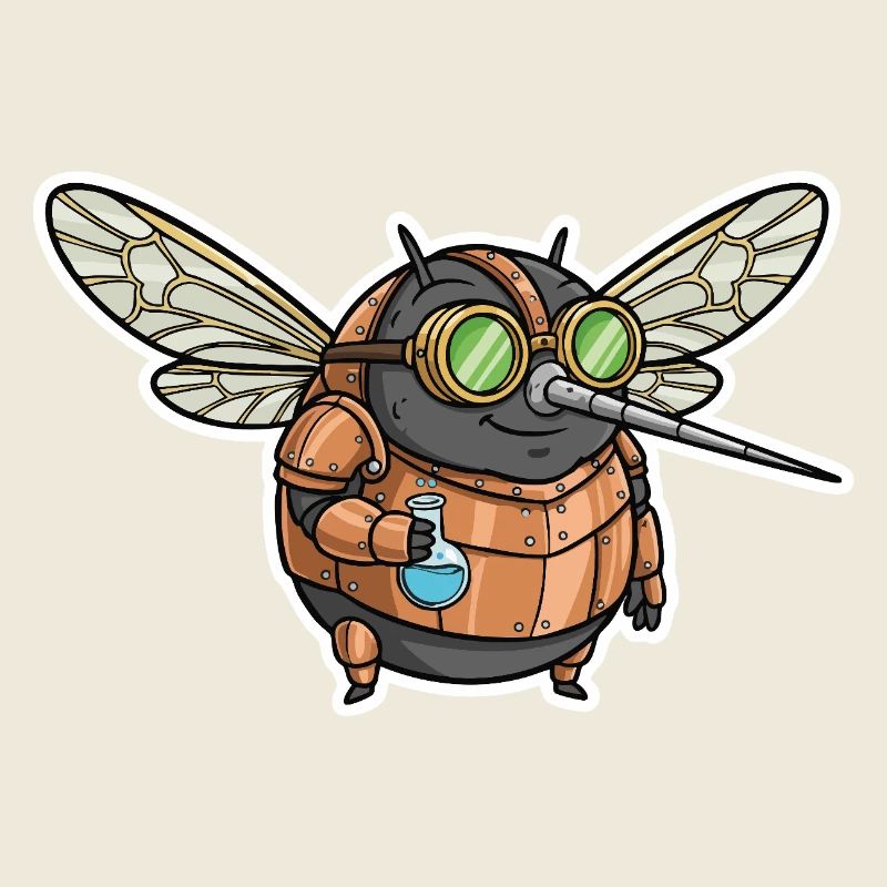 Mosquito Alchemist Steampunk Copper Vials