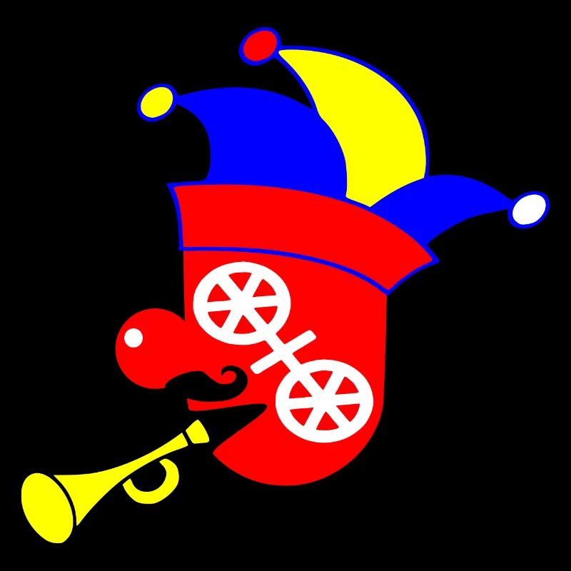 Figurine de carnaval avec masque de clown coloré