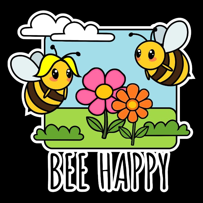 Abeille Abeilles heureuses dans la prairie fleurie