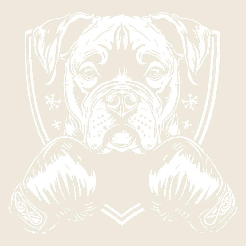 Kampfhund mit Boxhandschuhen Illustration