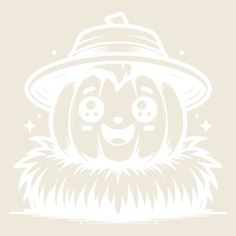 citrouille drôle avec chapeau