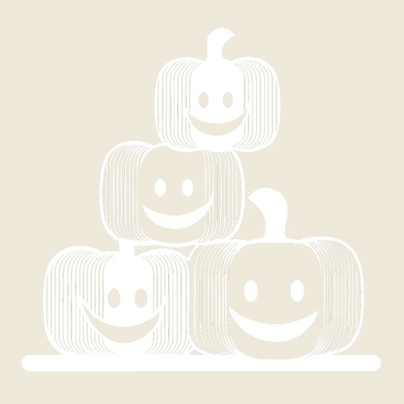Quatre citrouilles rieuses – Motif doux d’Halloween