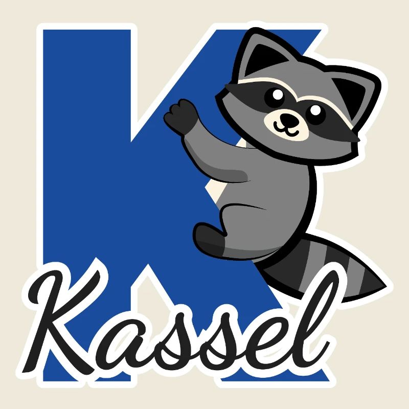 Kassel Waschbär klettert am Buchstaben K