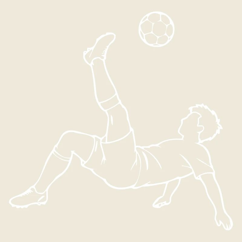 White Bicycle Kick Line Art — Dark Tees