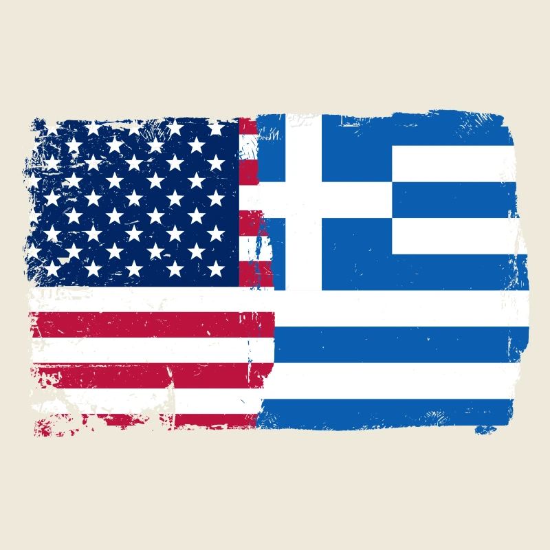 US Greece Flag Fusion