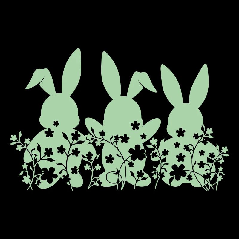 Bunnies Easter Flowers