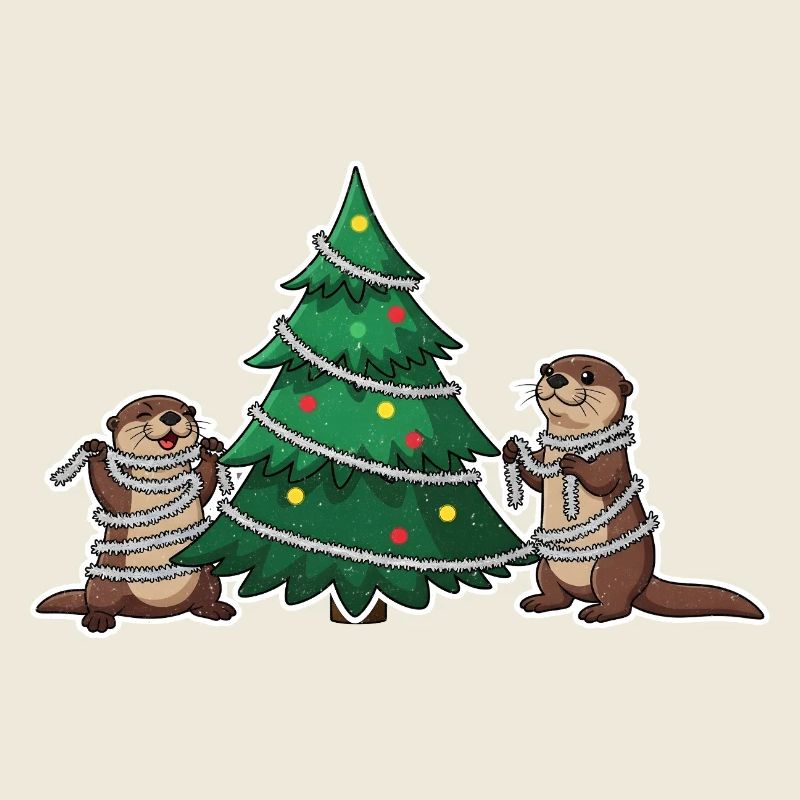 Otter Christmas Christmas Tree