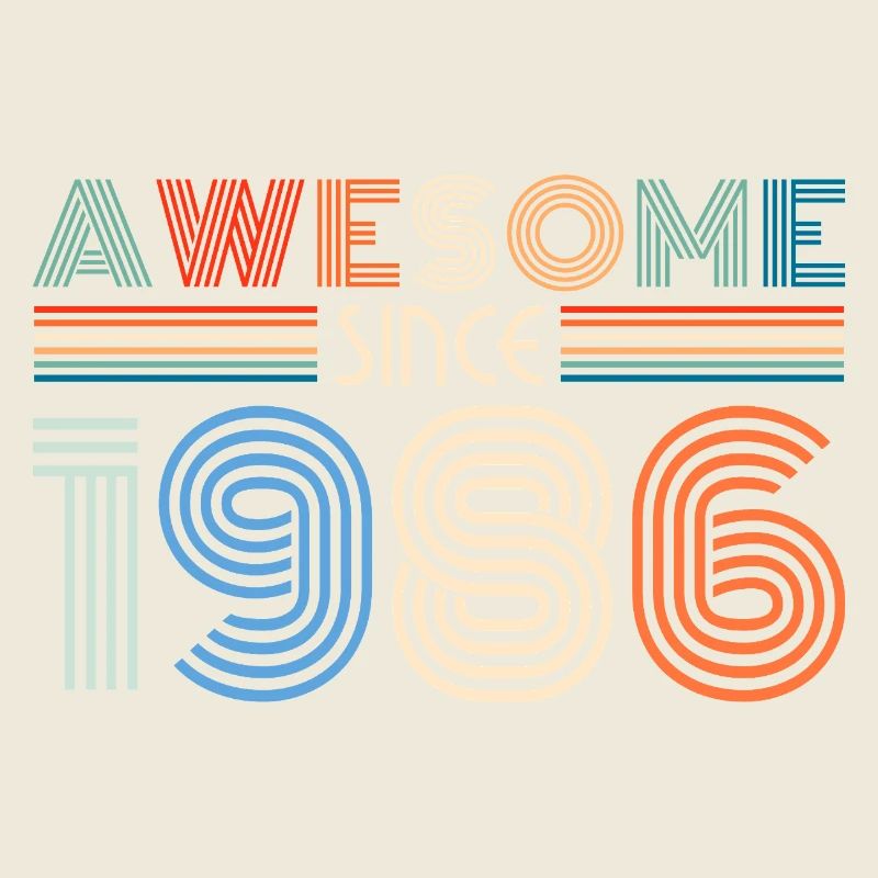 Awesome Since 1986 Retro Stripes