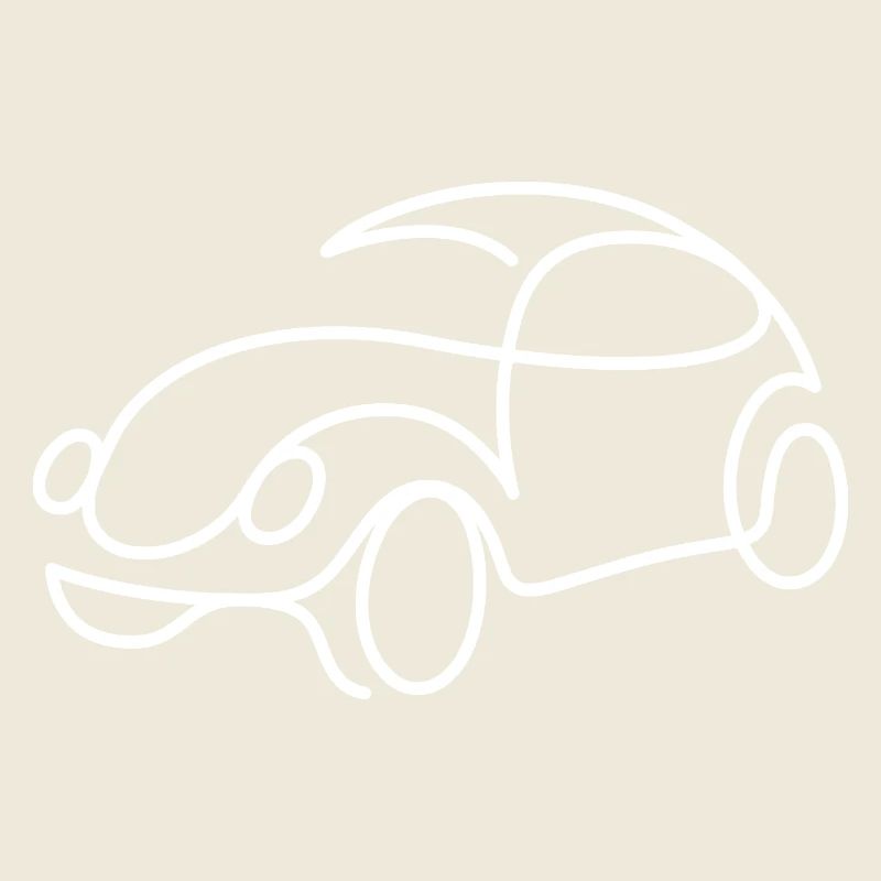 Retro Auto Skizze – schlichtes Oldtimer Motiv