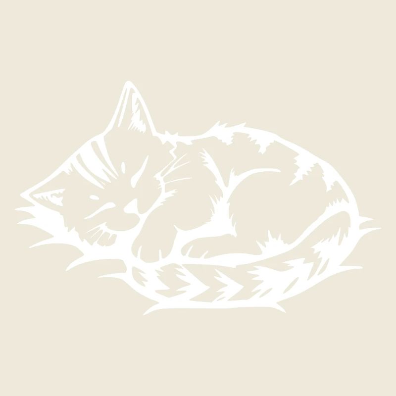 schlafende Katze weiß