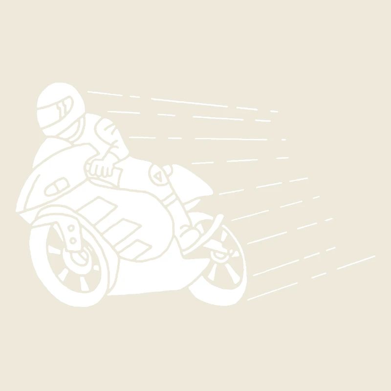 Weißer Biker und Geschwindigkeit
