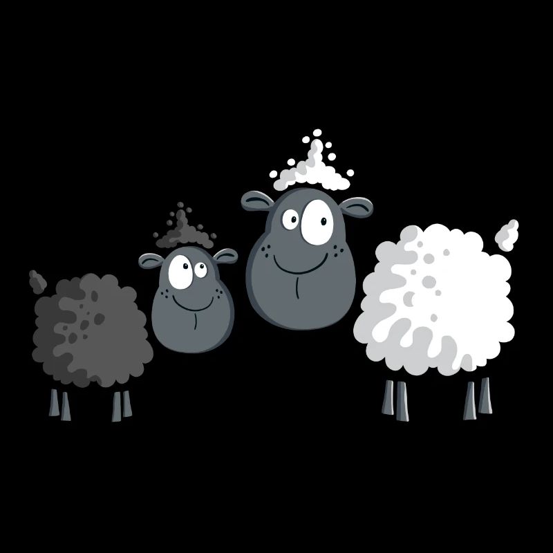 Mouton noir et blanc - Cadeau - Bébé