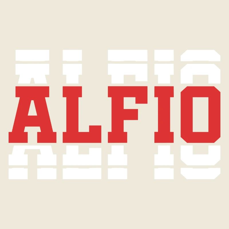 Alfio T-Shirt Geschenkidee gestapelter Text