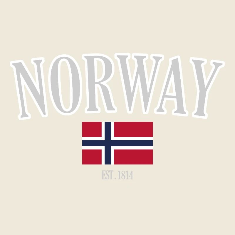 Norwegen Flagge mit Est. 1814 Design