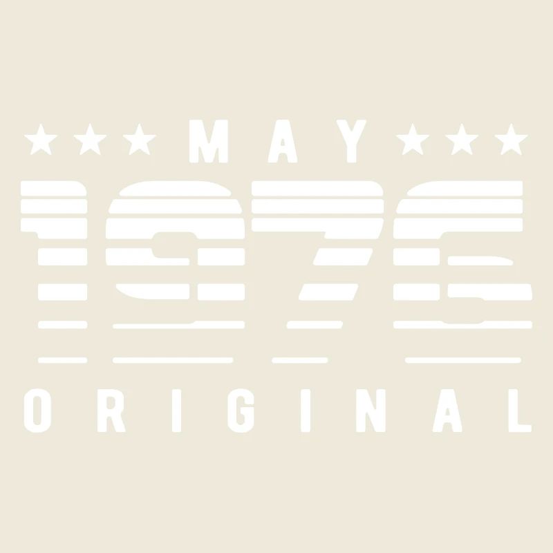 Mai 1976 Anniversaire vintage rayé original