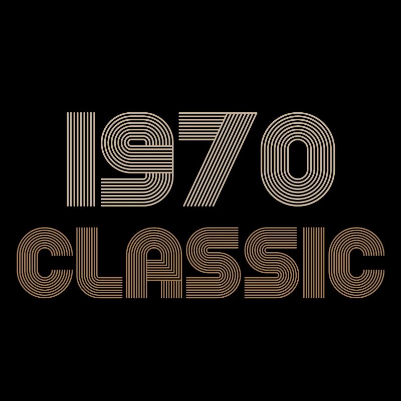 Logo rétro rayé classique des années 1970