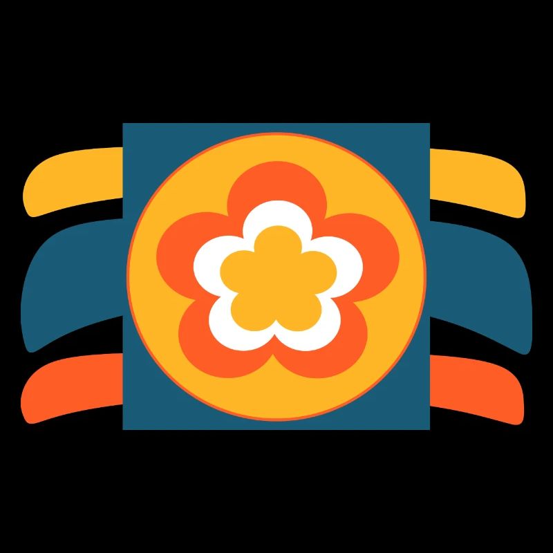 70s Flower Pattern Retro Hippie Festival