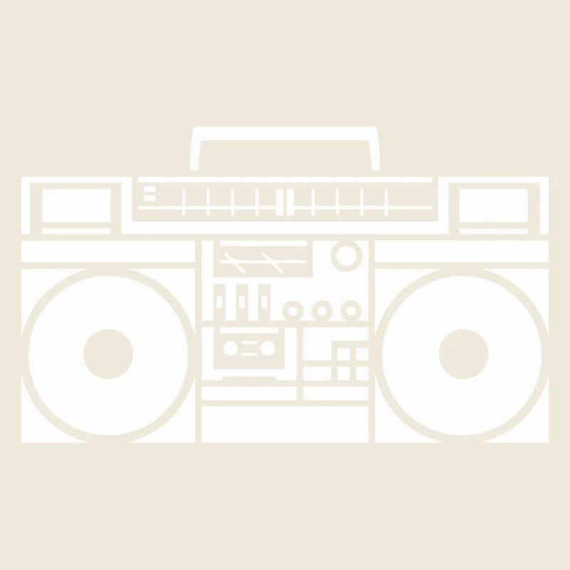 Retro Boombox Grafik Schwarzweiß