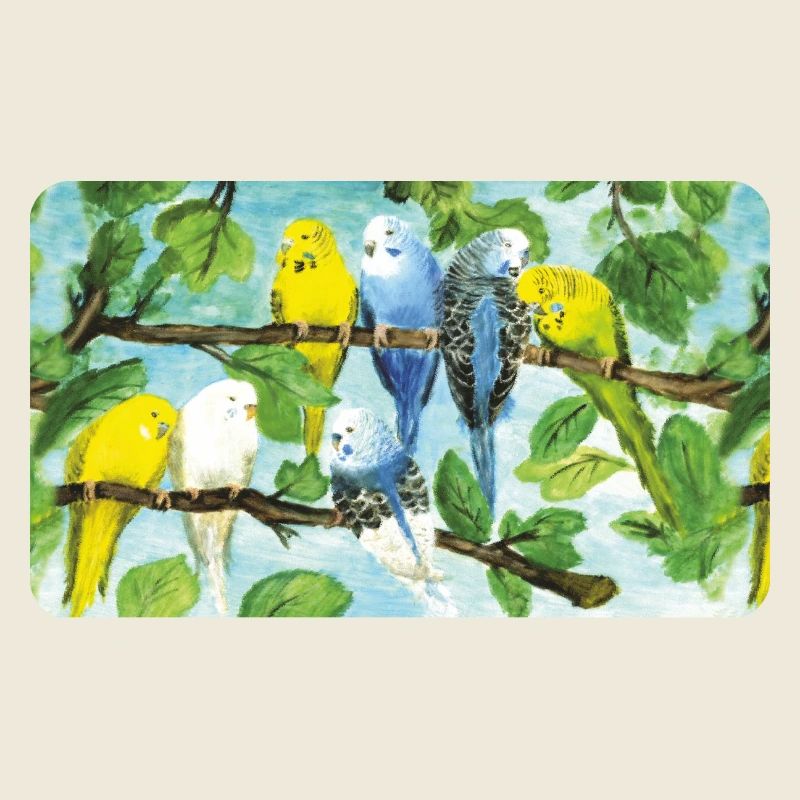 Budgies on a tree - pastel chalk