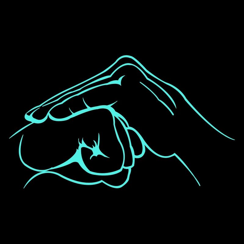 Poignée de main en turquoise néon