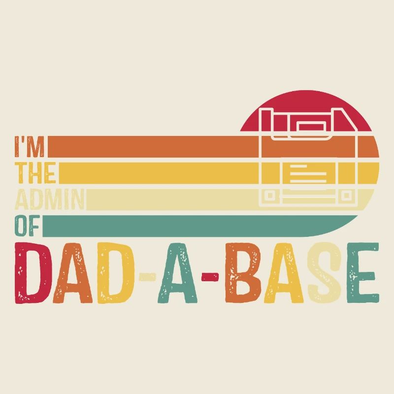 Retro Dad-A-Base Sunset Illustration