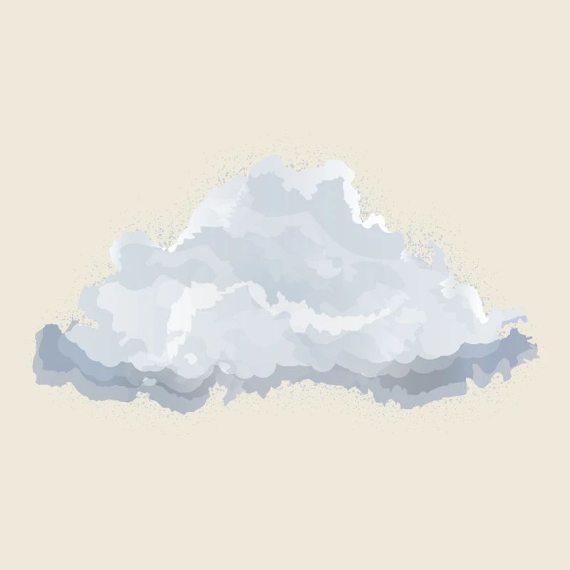 nuage blanc moelleux dessiné unique