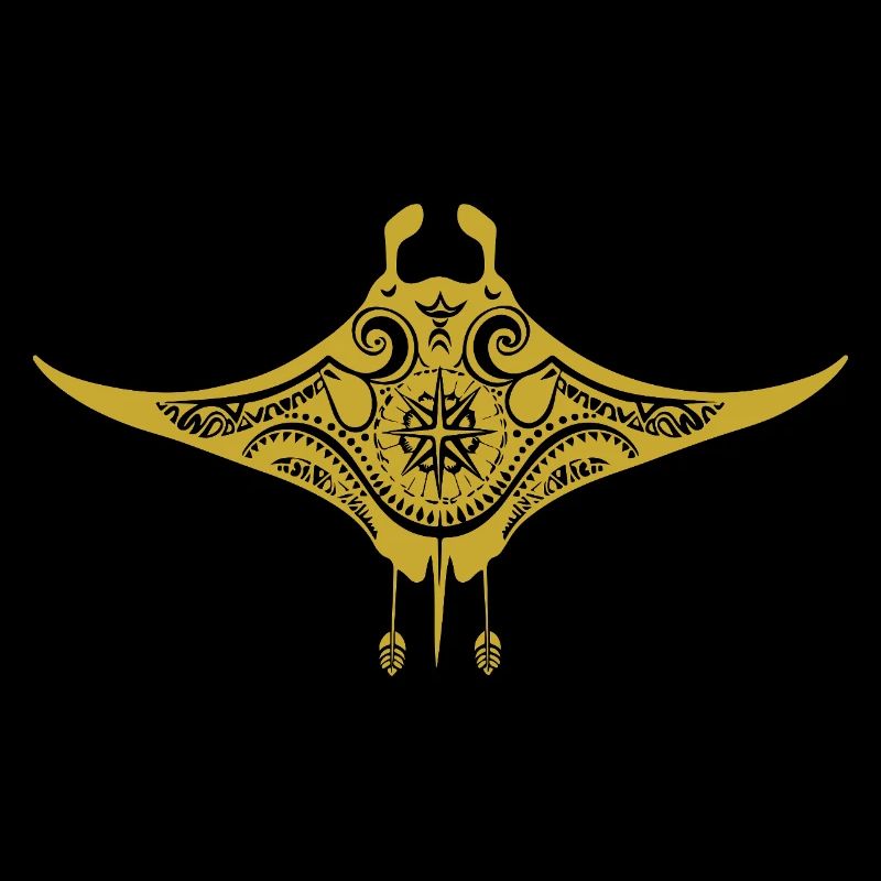 Tribal Maori Polynésien Stingray Matau Raie Manta