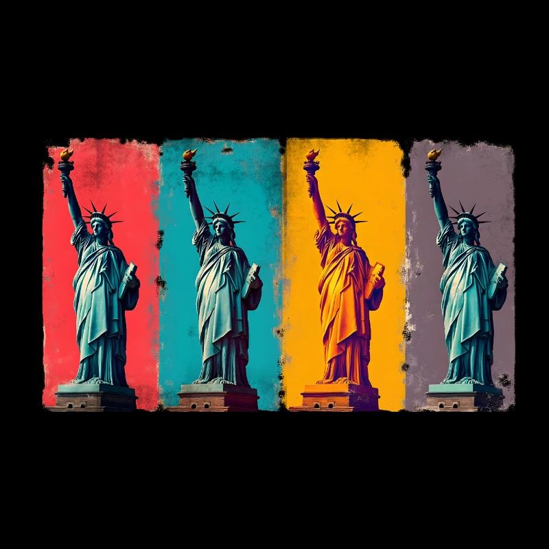 Freiheitsstatue USA Pop Art Patriotisch Warhol