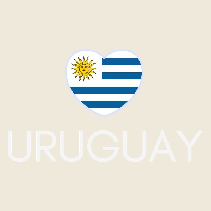 Herz mit uruguayischer Flagge, ich liebe Uruguay
