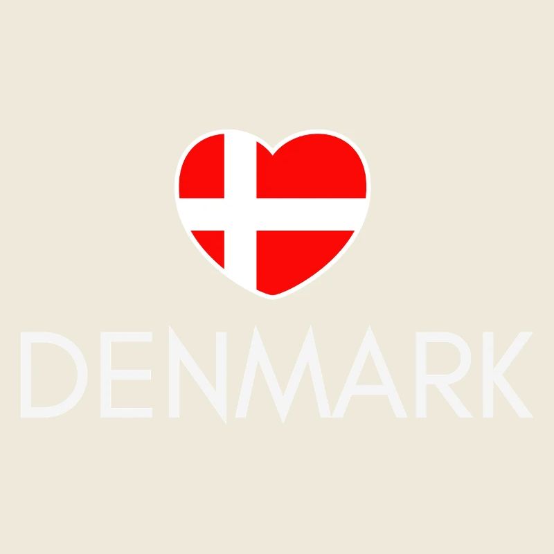 Heart with Denmark flag, I love Denmark