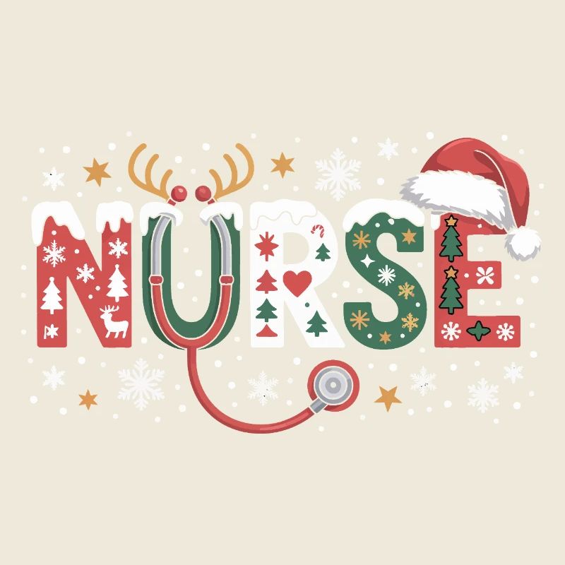 Nurse Weihnachtsstethoskop Logo