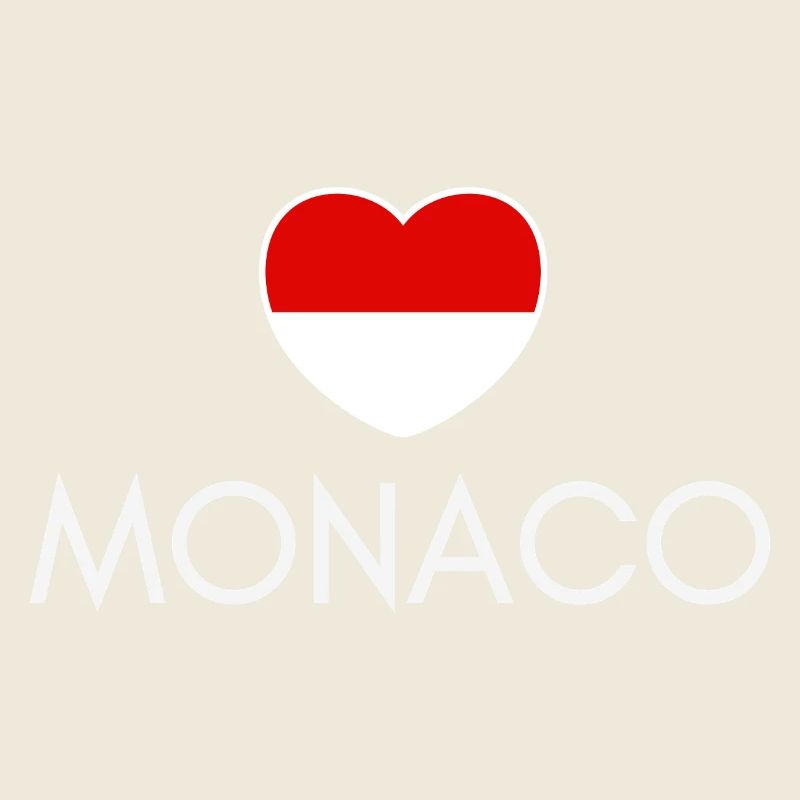 Cœur avec le drapeau de Monaco, j’adore Monaco