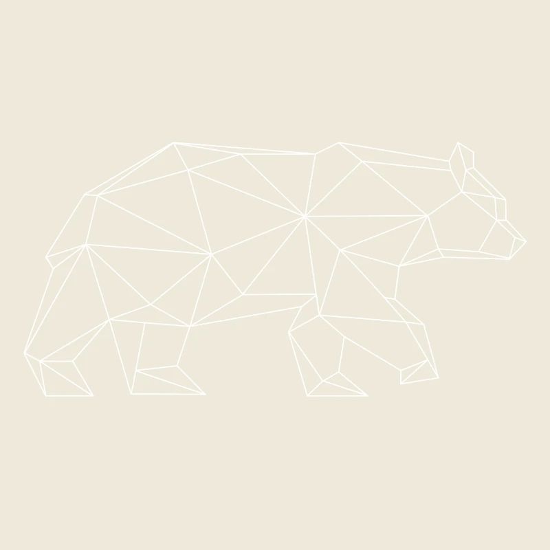 Grizzly bear in Triangle design (white)