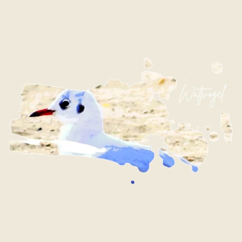 Oiseau échassier Mouette de la mer du Nord