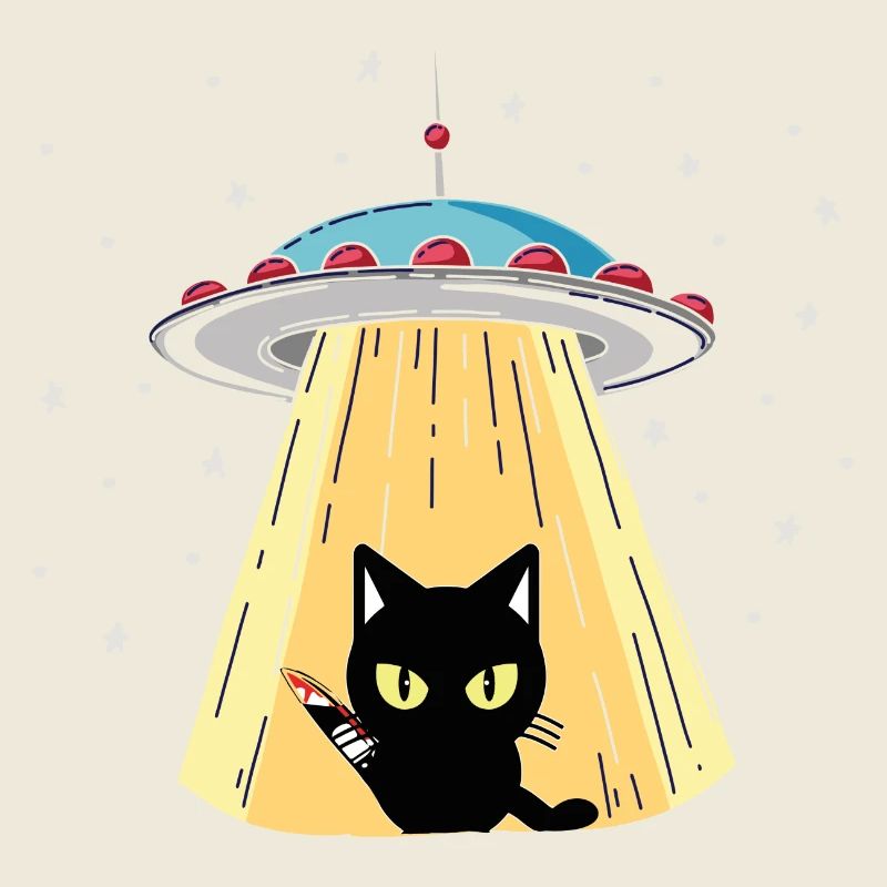 UFO Katze mit Laserblick