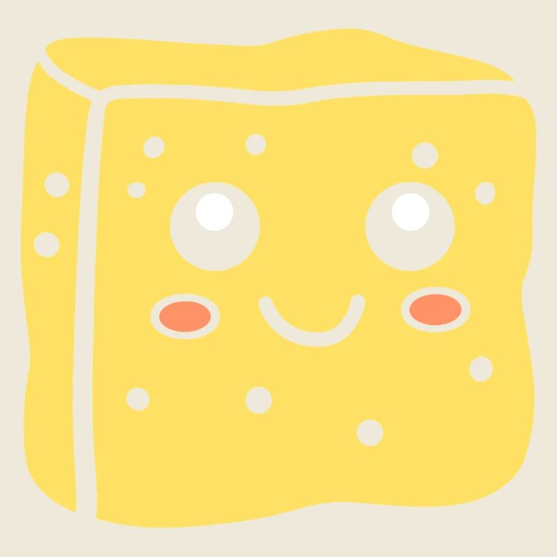 Spongeface Adorable Illustration éponge