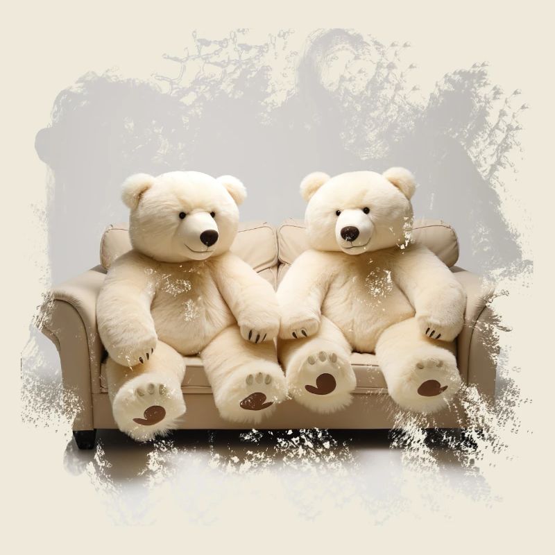 Kuschelbären auf dem Sofa Duo