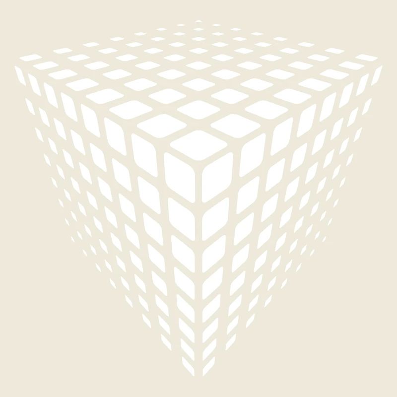 Illusion du Cube en Grille Monochrome