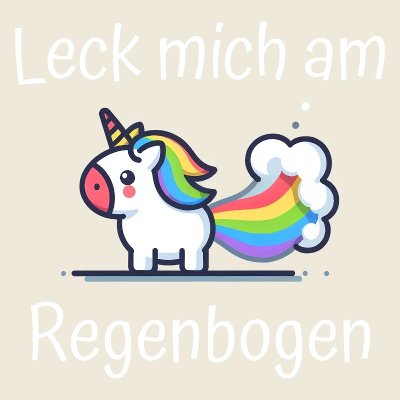 Leck mich am Regenbogen Einhorn Spruch