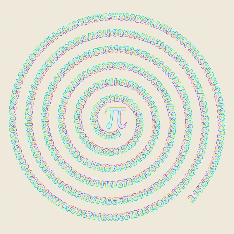 Pi Symbol Spirale Regenbogen Pi Day Ziffern