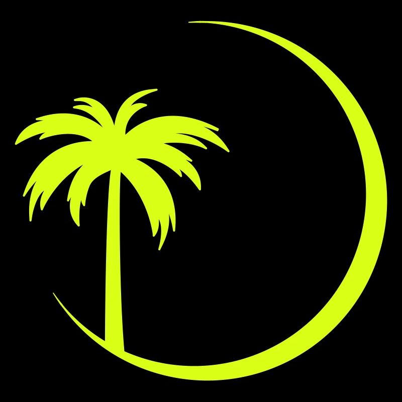 Neonpalme im Kreis